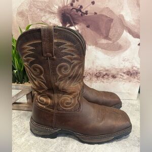 Men's Durango Maverick XP Waterproof Cowboy Work Boots, Brown Steel Toe Size 10M